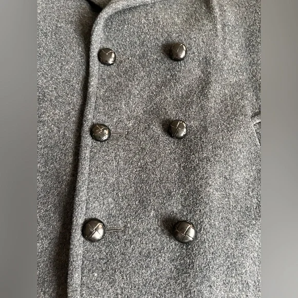 Vintage Stratojac Men's Gray Double Breasted Overcoat Wool Winter Outdoors S48